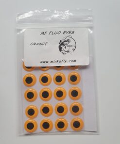 10mm Orange Fluorescent eyes for fly tying