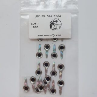 8mm Strong Tab eyes for pike and musky flies