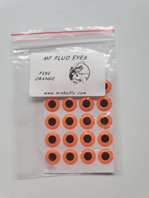 10mm Orange Fluorescent eyes for fly tying