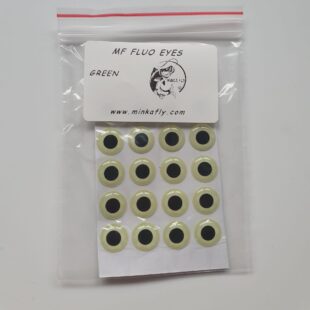 10mm Green Fluorescent eyes for fly tying