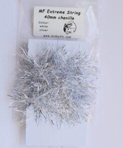 MF Extreme String Chenille for Fly tying trouts streamers white silver