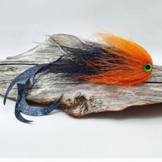 Black Orange Articulated Dragon Tail Fly