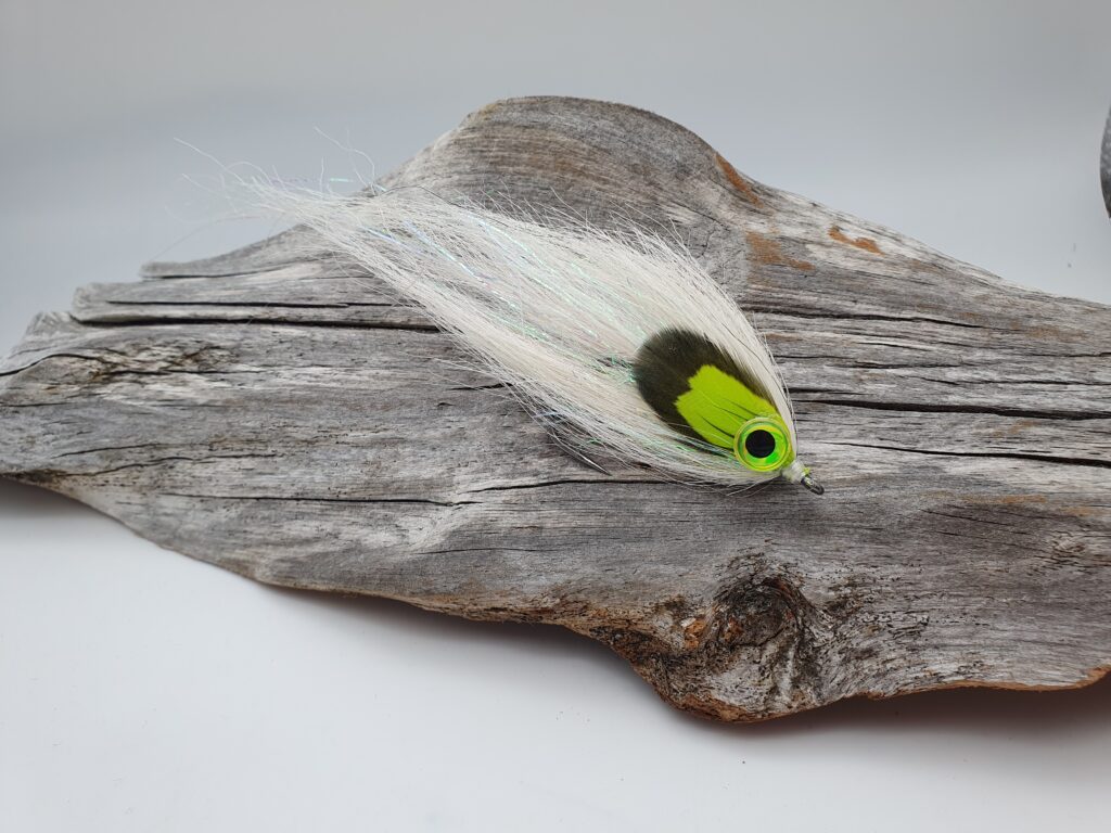 brown red baitfish pike fly